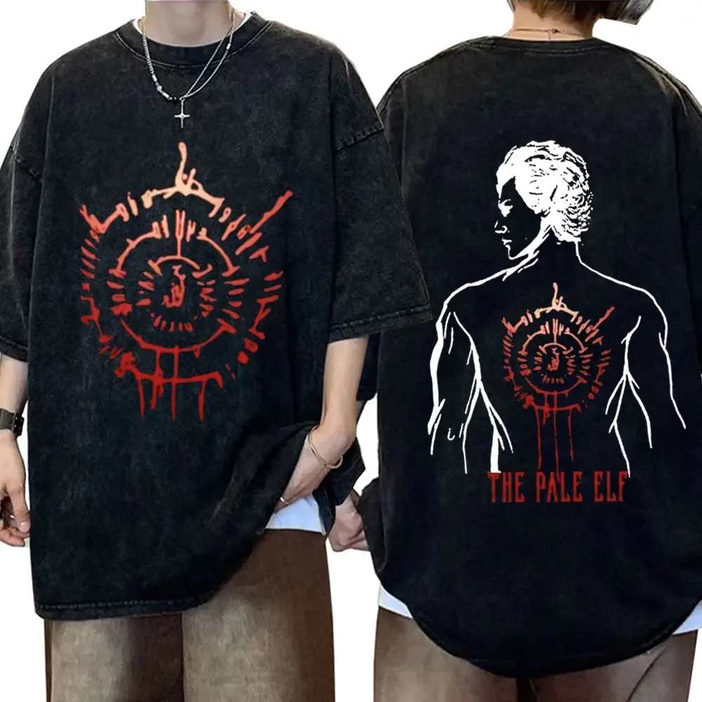Популярная винтажная промытая футболка Astarion Baldur's Gate 3 модная мужская и женская