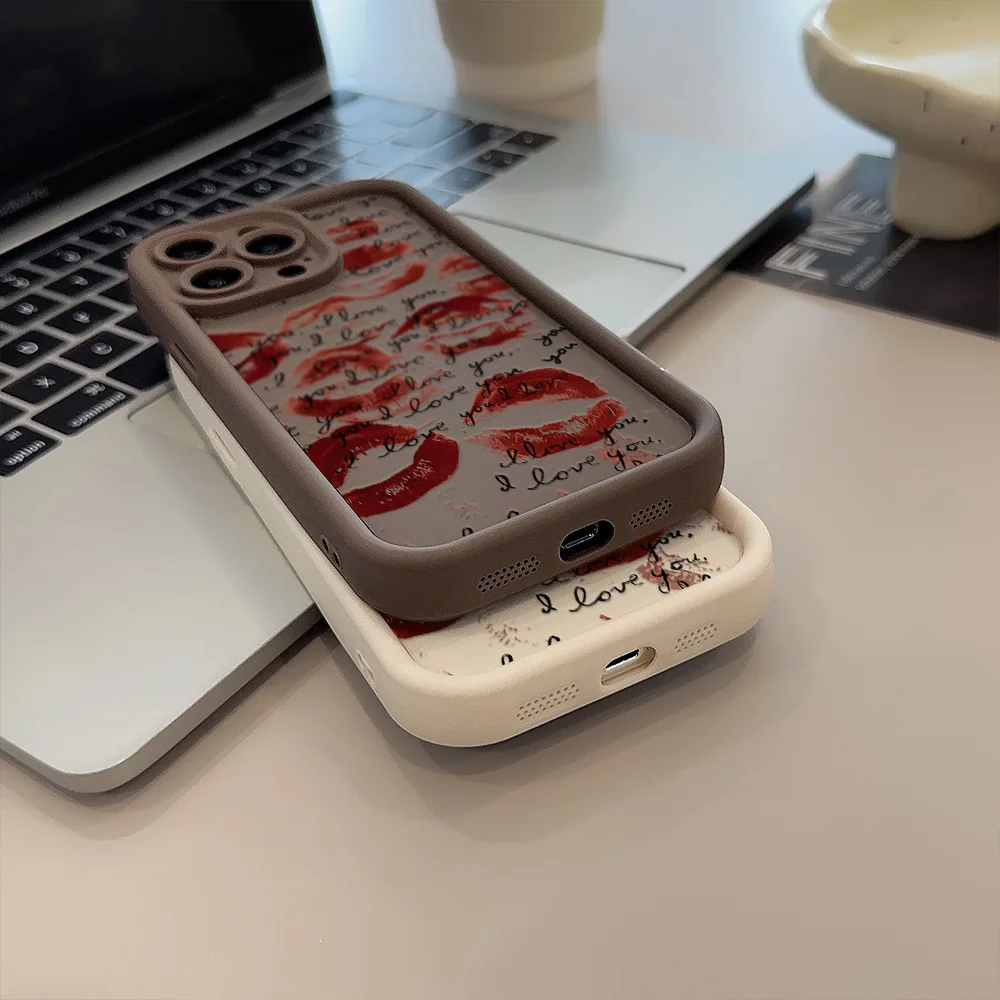 Чехол для телефона с принтом черных и красных губ и поцелуев для iPhone 13, чехол для iPhone 16 Pro 11 12 14 15 17 Pro Max 16e XR XS, мягкий силиконовый чехол (art.: 3920cff3bf5e8) - 3920cff3bf5e8