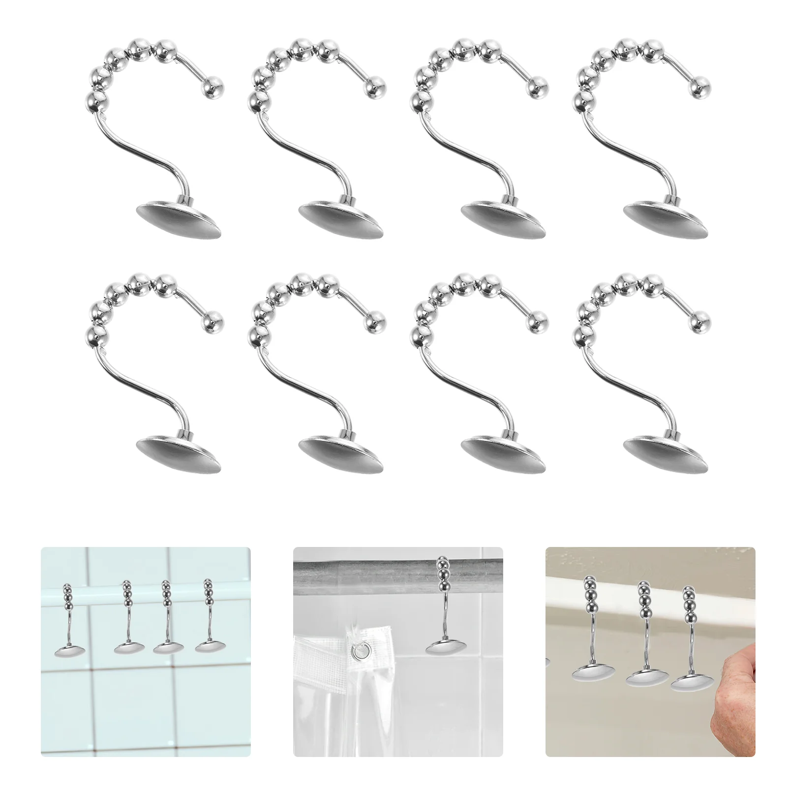 

12pcs Shower Curtain Hook Replacement Decorative Curtain Fixing Hook Supply