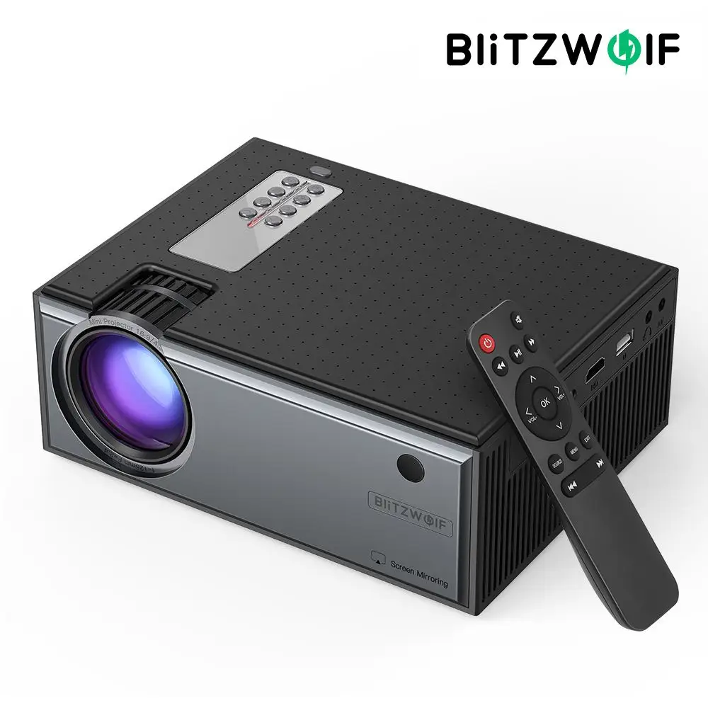 

Blitzwolf BW-VP1 Pro LCD Projector 2800 Lumens Phone Same Screen 1080P Input Audio Wireless Smart Home Theater Projector Android