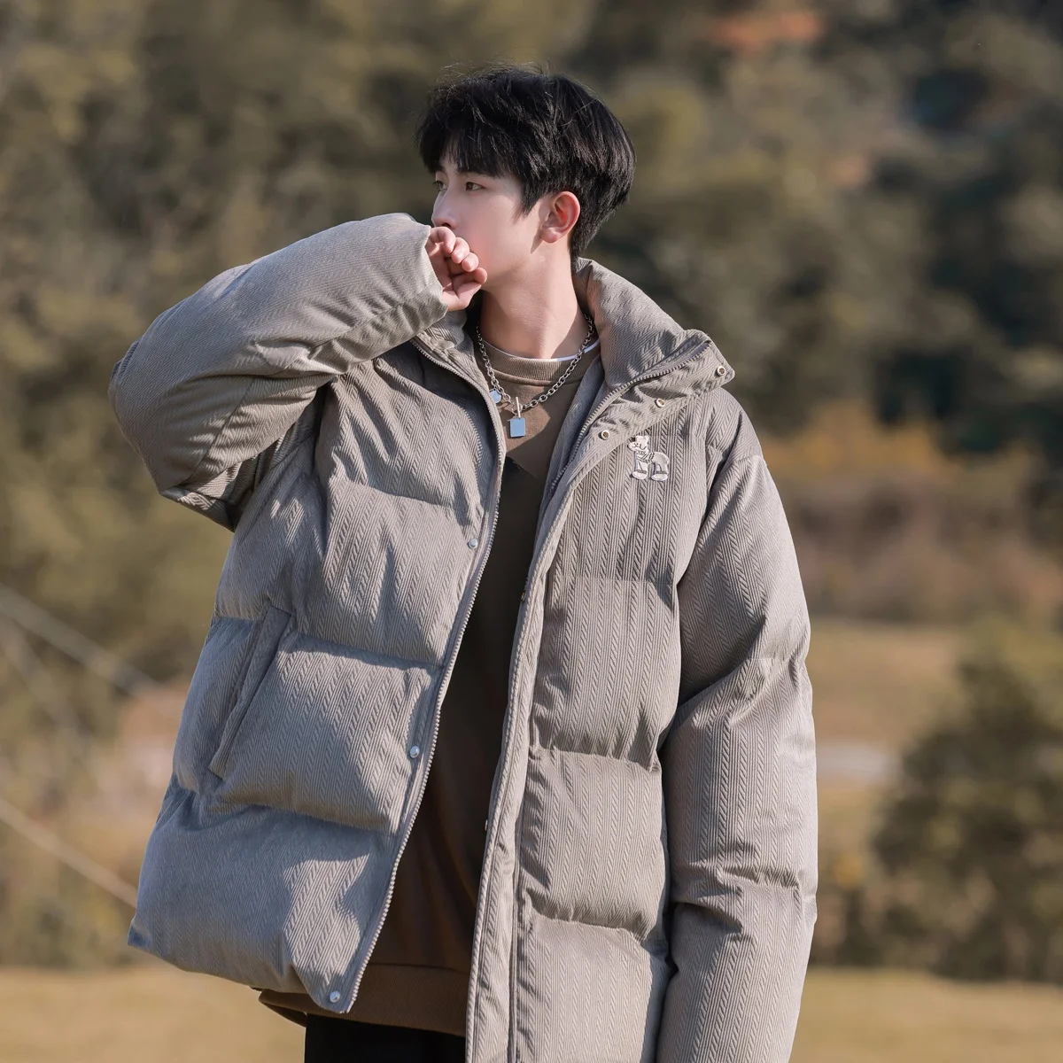 Вельветовый пуховик с хлопковой подкладкой мужская зимняя утолщенная теплая