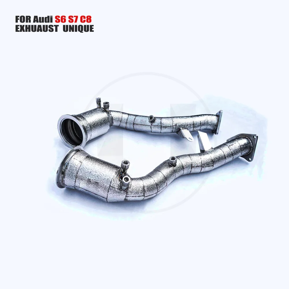 

UNIQUE Car Accessories Exhaust Downpipe High Flow Performance for Audi S6 S7 C8 2.9T With OPF Catalytic Converter