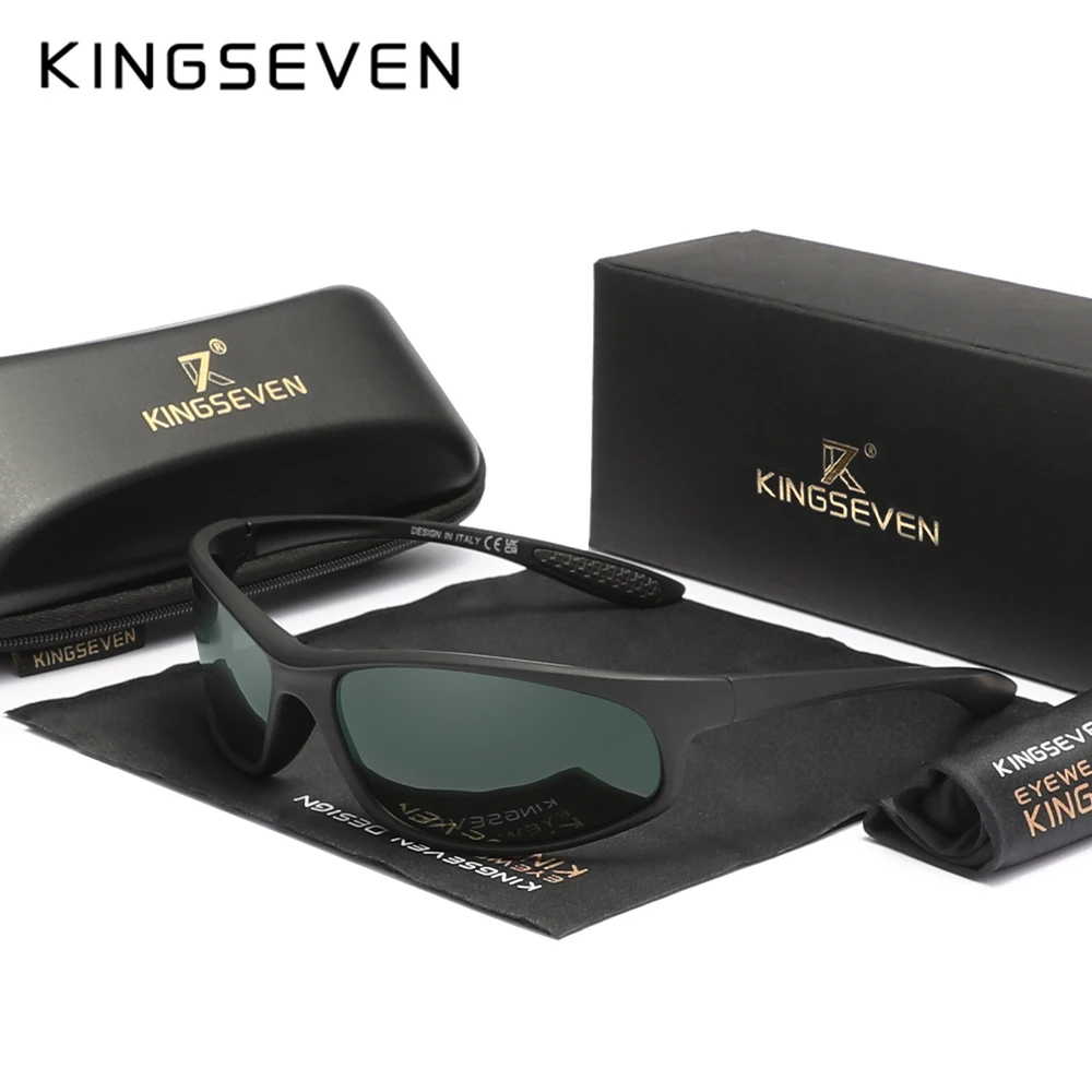 Фото Солнцезащитные очки KINGSEVEN поляризационные для мужчин и женщин, зеркальные аксессуары для спорта и верховой езды, с защитой UV400, с противоскользящим покрытием №3