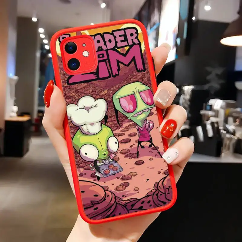 I-InvaderS Z-zimS Phone Case for iPhone 14 11 12 13 Mini Pro Max 8 7 Plus X XR XS MAX Translucent Matte Cover