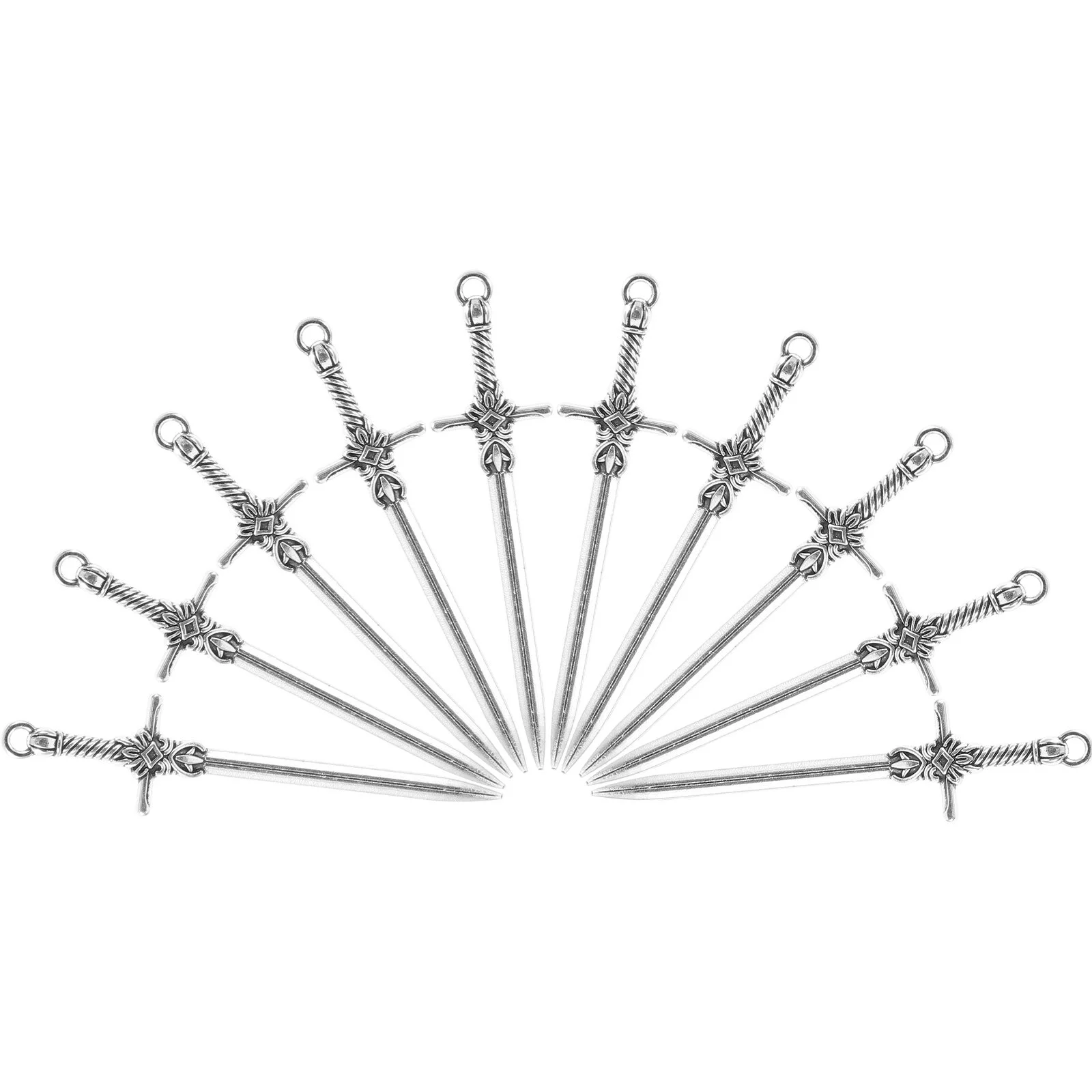 10 pcs Vintage Mini Sword Charms DIY Crafts Sword Charms Metal Sword Charms Pendants