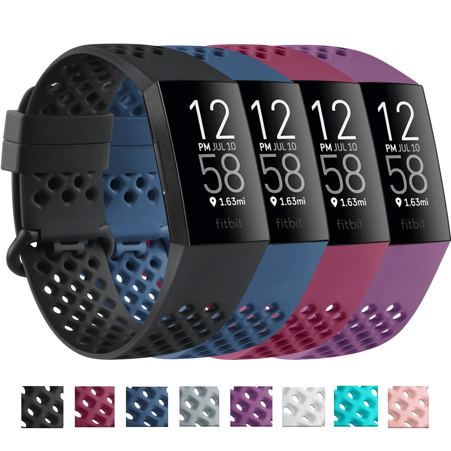 Cinturino Sportivo In Silicone Per Fitbit Charge 4 / Charge 3 / Charge 3 Se Band Cinturino Impermeabile Con Fori Traspiranti Per Fitbit Charge 4