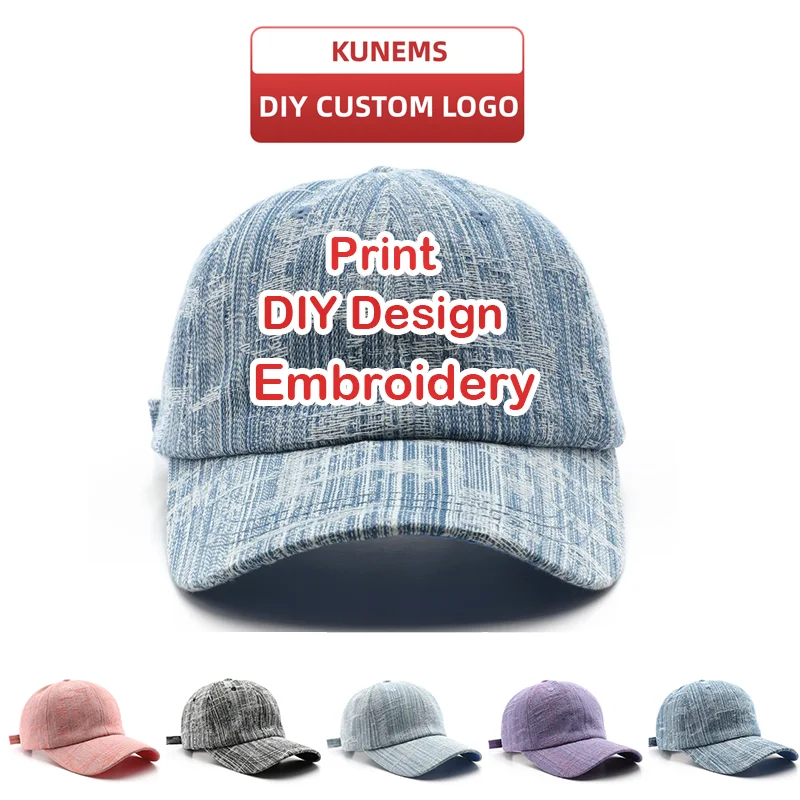 KUNEMS бейсбольная кепка с вышивкой на заказ высокое качество винтажные джинсы