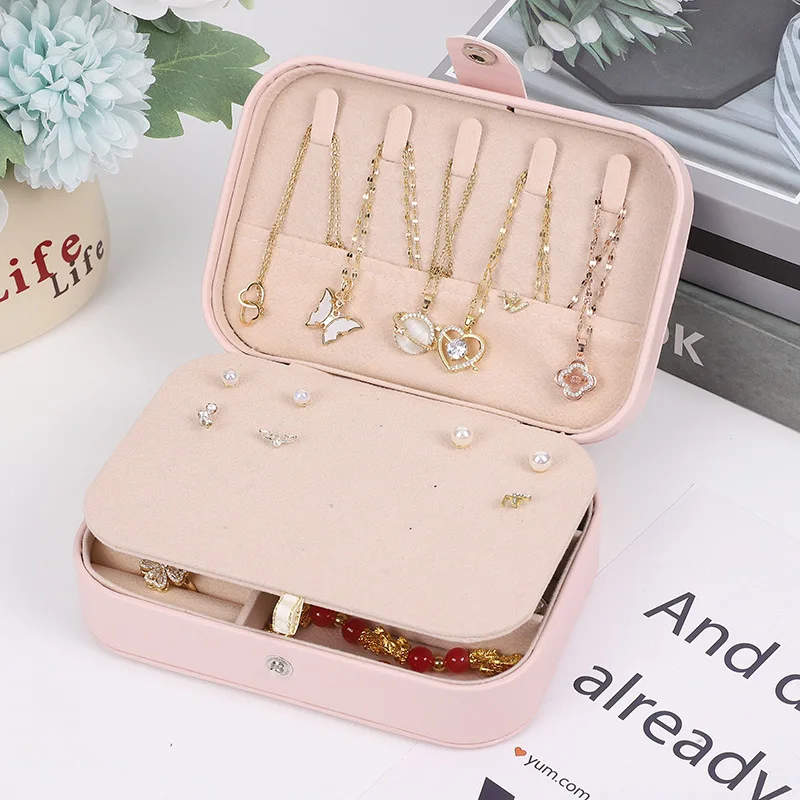 

Double-Layer Necklace Stand for Jewelry Jewelry Storage Box Portable Travel Jewelry Holder Organizer Storage Display Ring