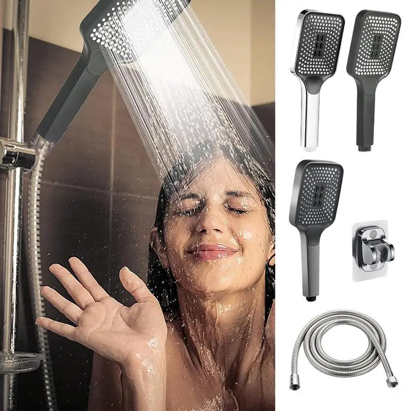 

Handheld Shower Head Adjustable High Pressure For Water Saving Pressurized Spray Multifunctional Switch Filters For Bathroom