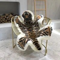 tiger print rug artificial tiger wool faux fur skin leather bathroom anti slip mat 117x85cm animal print carpet for home