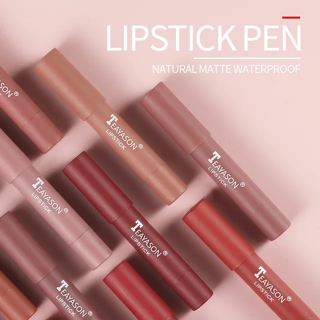 12 Colors Sexy Matte Lipstick Waterproof Long Lasting Color Rendering Non-stick Velvet Lips Liner Pencil Woman Makeup Cosmetics 6