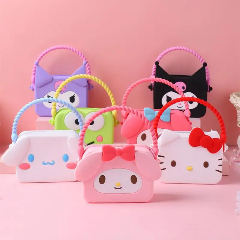 

Kawaii Sanrio Anime Serise Kuromi My Melody Kero Kero Keroppi Cinnamoroll Silica Gel Handbag Storage Bag Baby Girl Festival Gift