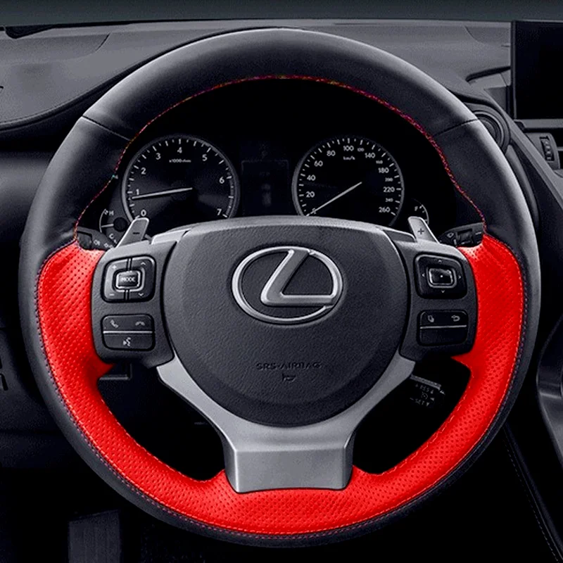 

For Lexus ES200 ES300h NX200t RX270 Hand Sewn Leather Steering Wheel Cover Handle Cover
