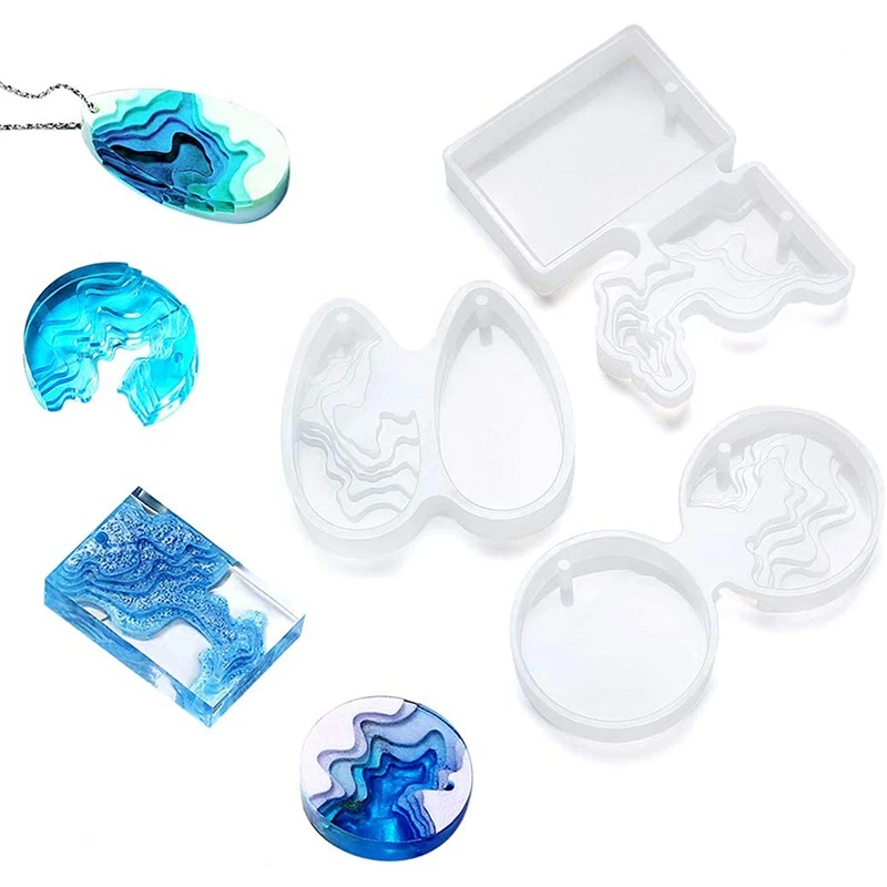 

3 Sets Of Island Resin Mold Epoxy Resin Silica Gel Mold Jewelry Mold DIY Marine Style Handicraft Decoration