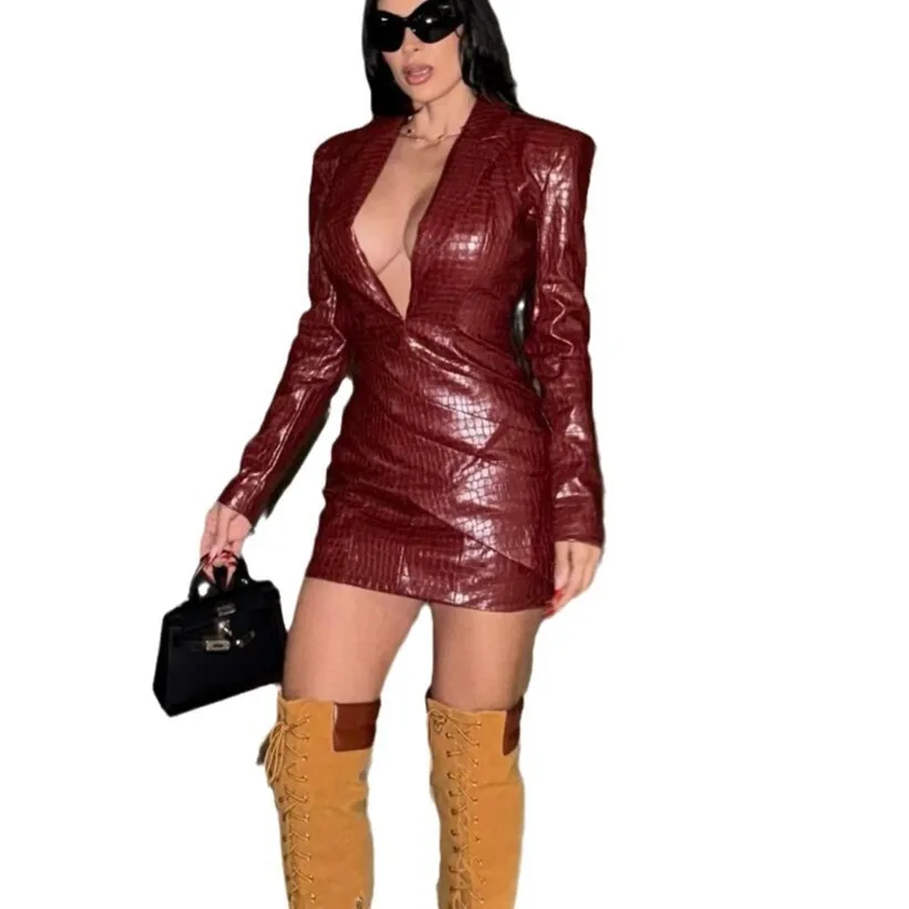 LGRQ 2025 новая осенняя модная женская одежда сексуальное платье мини-длины из