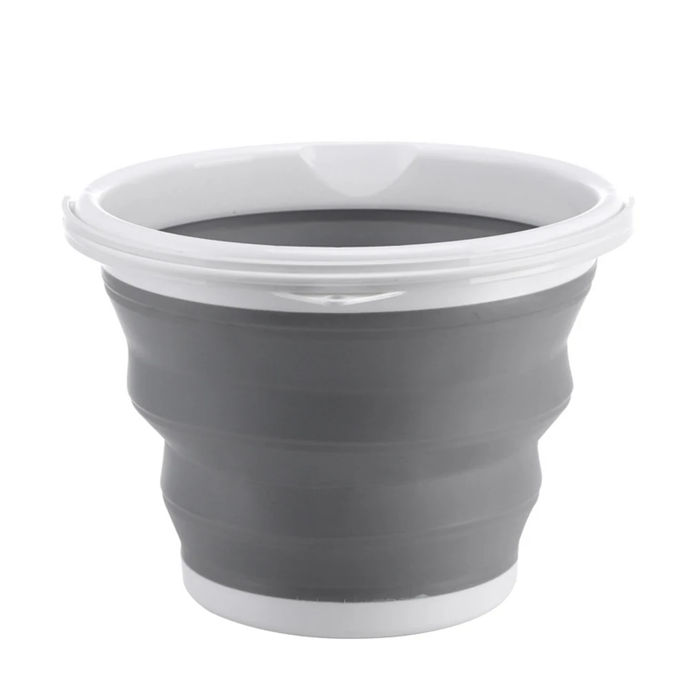 

Portable Bucket Foldable Water Container Trash Can Car Wash Camping Water Tank Bucket for Outdoor Fishing Gray