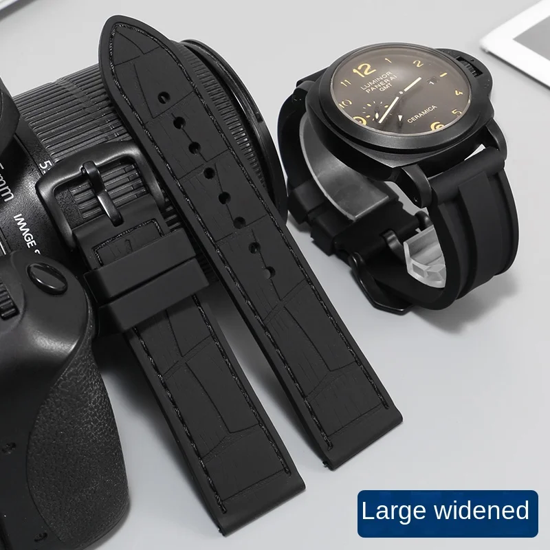 

Universal Large Size Rubber Watch Band With 20/22/24/26mm Soft Silicone Strap For Men And Women