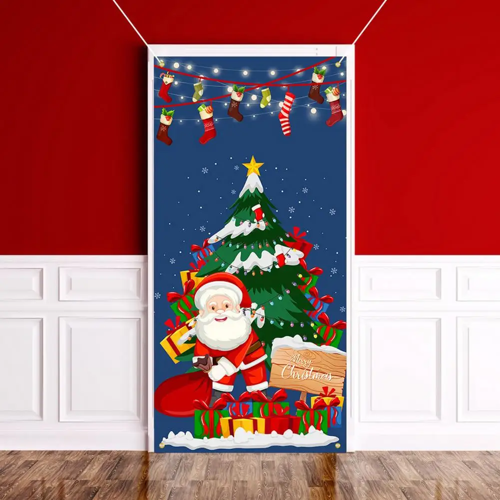 

Photo Backdrop for Christmas Christmas Curtain Decoration Festive Christmas Curtain Reusable Door Cover for Home Decoration