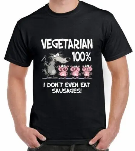 Вегетарианская Мужская футболка Big Bad Wolf подарок для веганов