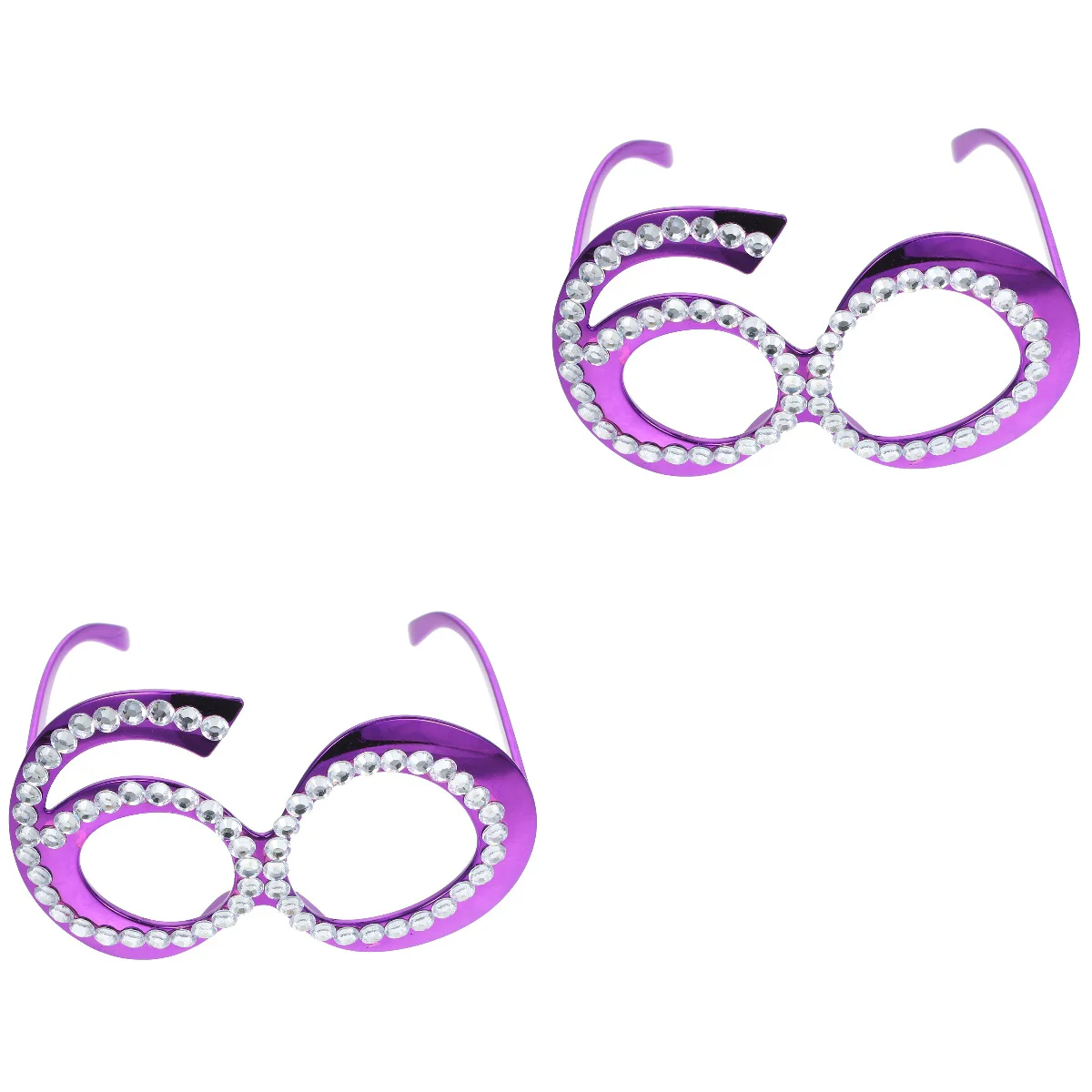 

2 Pairs Birthday Glasses Memorial Decorations Decorative Party Accessories Age Eyewear Plastic Anniversary For Rhinestone