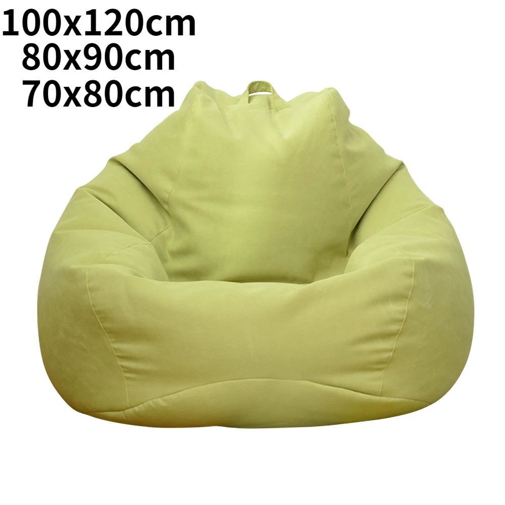 Covers Without Filler Linen Cloth Lounger Seat Bean Bag Pouf Puff Couch Tatami Living Room Beanbags