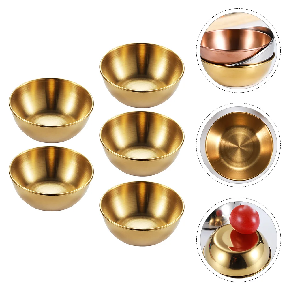 

Dish Sauce Dipping Bowls Bowl Dishes Seasoning Appetizer Plates Steel Mini Soy Stainless Plate Sushi Cups Serving Round