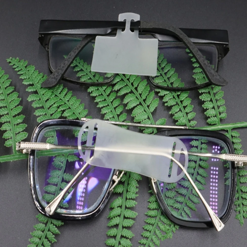 

100pcs Tpu Glasses Price Card Label Frame Frosted Code Bar Sign Clip Tag