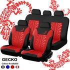 Набор чехлов для автомобильных сидений KBKMCY Gecko с вышивкой, универсальные полиэфирные тканевые Автомобильные Защитные Чехлы, защита для автомобильных сидений для женщин и девушек
