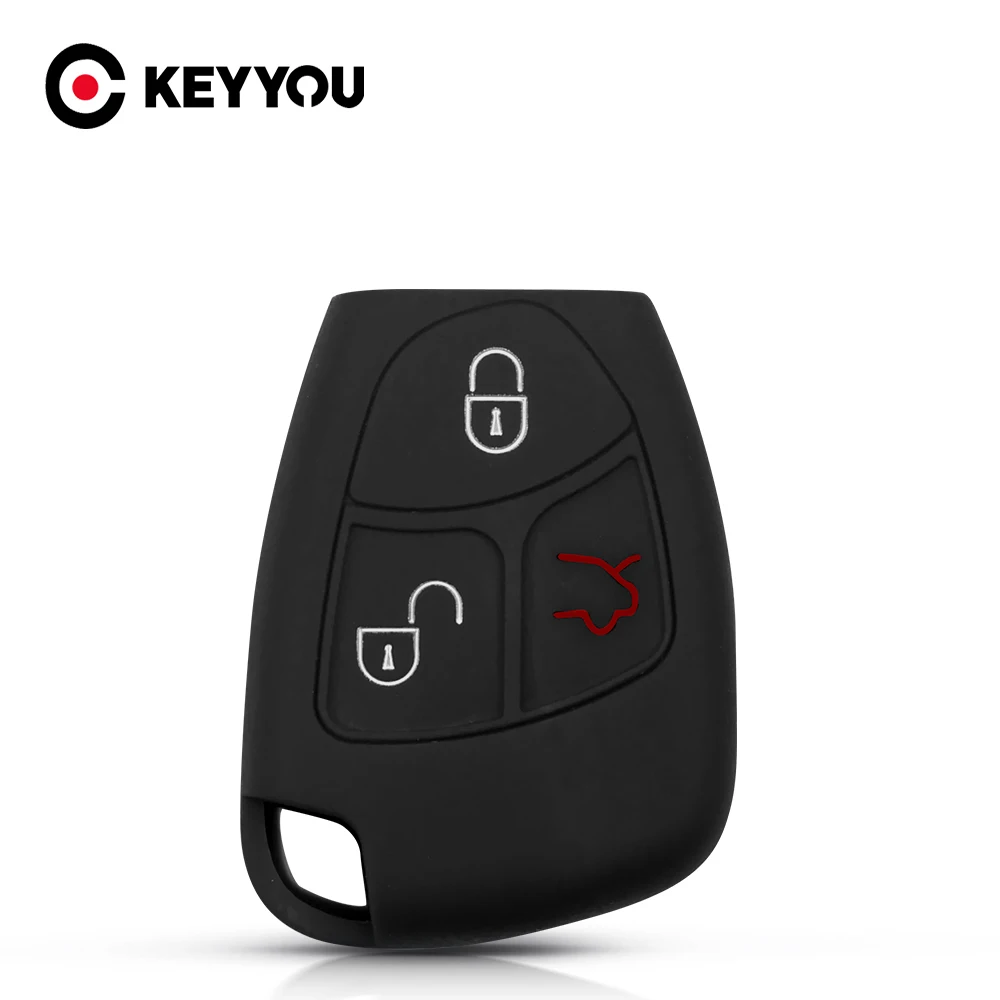 KEYYOU для Mercedes-Benz CL55 CL600 C230 CL65 C240 C280 C320 3 кнопки силиконовый пульт дистанционного