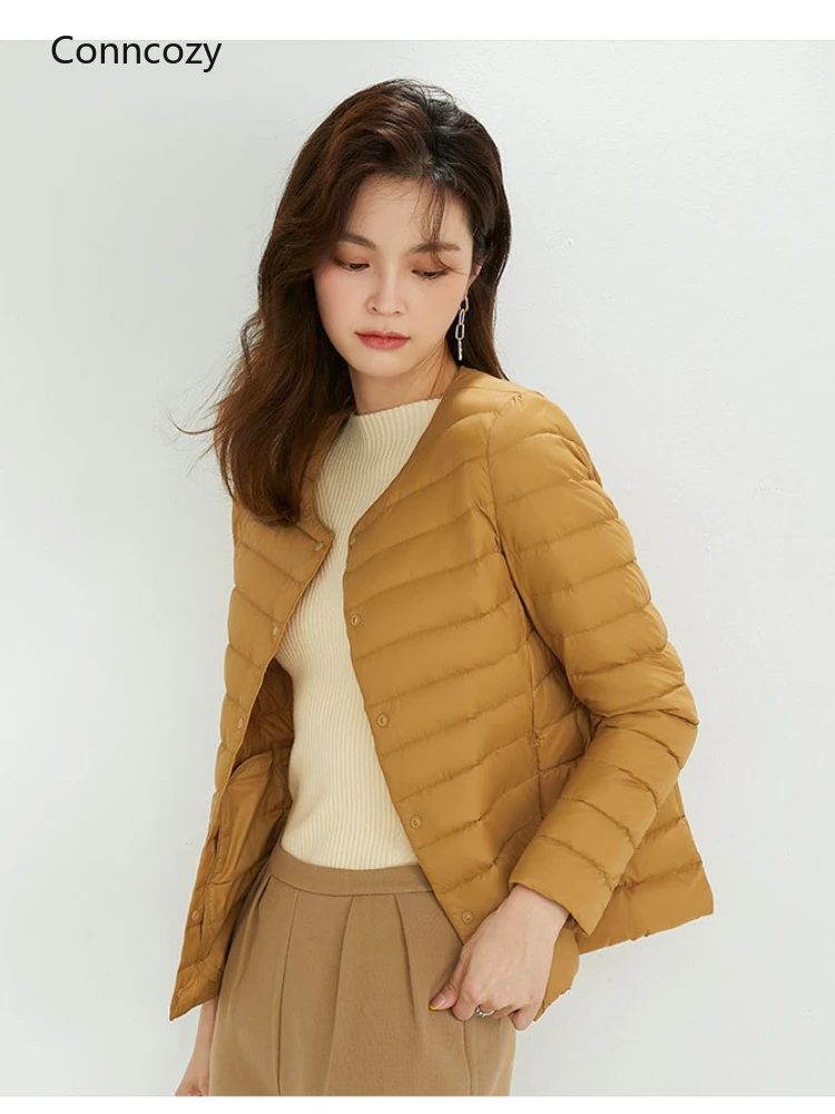 

Autumn Windbreaker Matt Fabric Lightweight Coat Ultra Light 90% Duck Down Women Warm Female Parka Down Jackets Plus Coats New