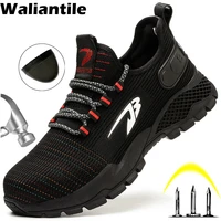 waliantile non slip safety work shoes for men women puncture proof construction protective work shoes steel toe safety sneakers
