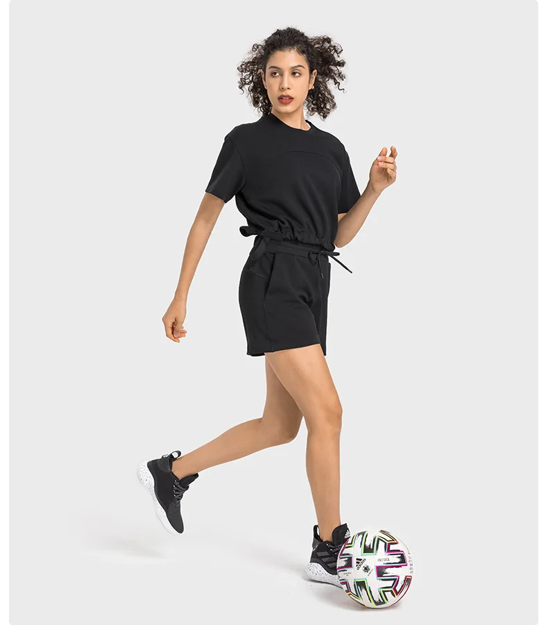 LuluTop Women Gym Sport Shirts Women's Short Sleeve Top Yoga Crop Womens Clothing T-shirts Outdoor Leisure Jogging Sportswear