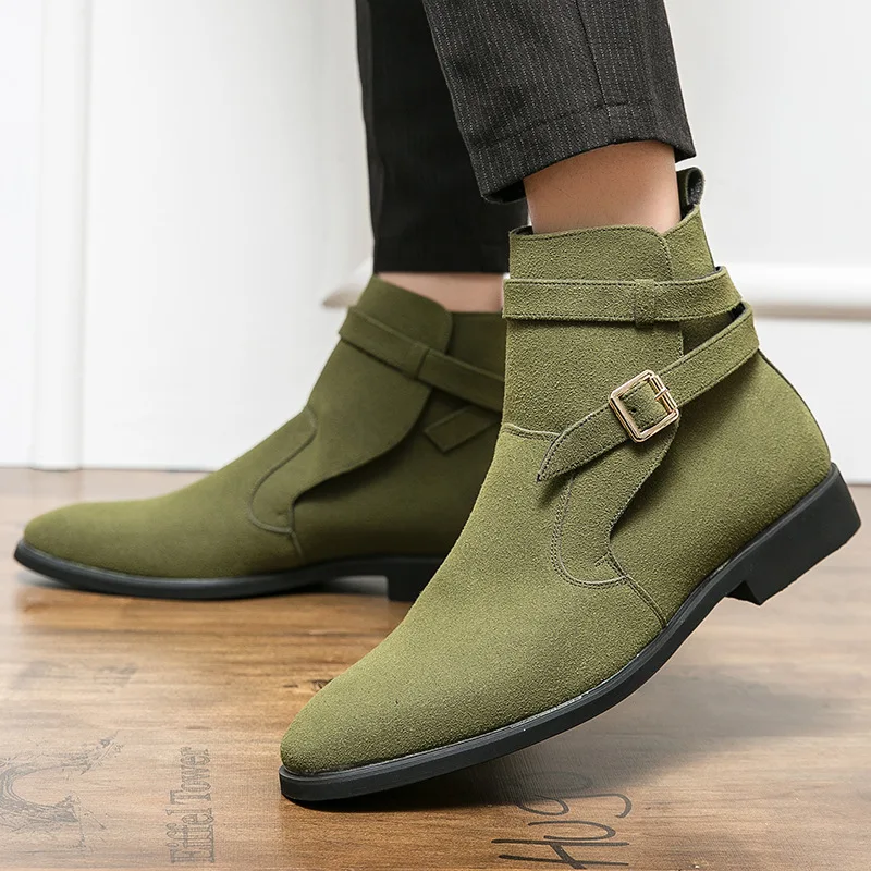 

Men Casual Boots Men Shoes PU Solid Color Round Shape Flat Heel Breathable Front Lace Waterproof and Non Slip Casual Shoes