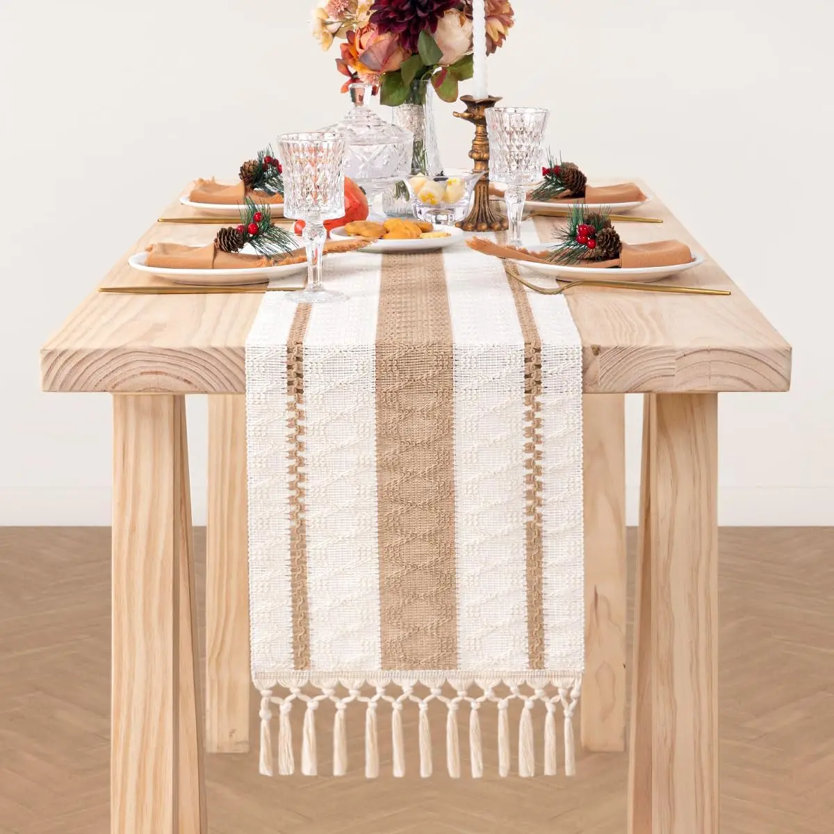Льняная скатерть из хлопка и льна для украшения дома в деревенском стиле декор