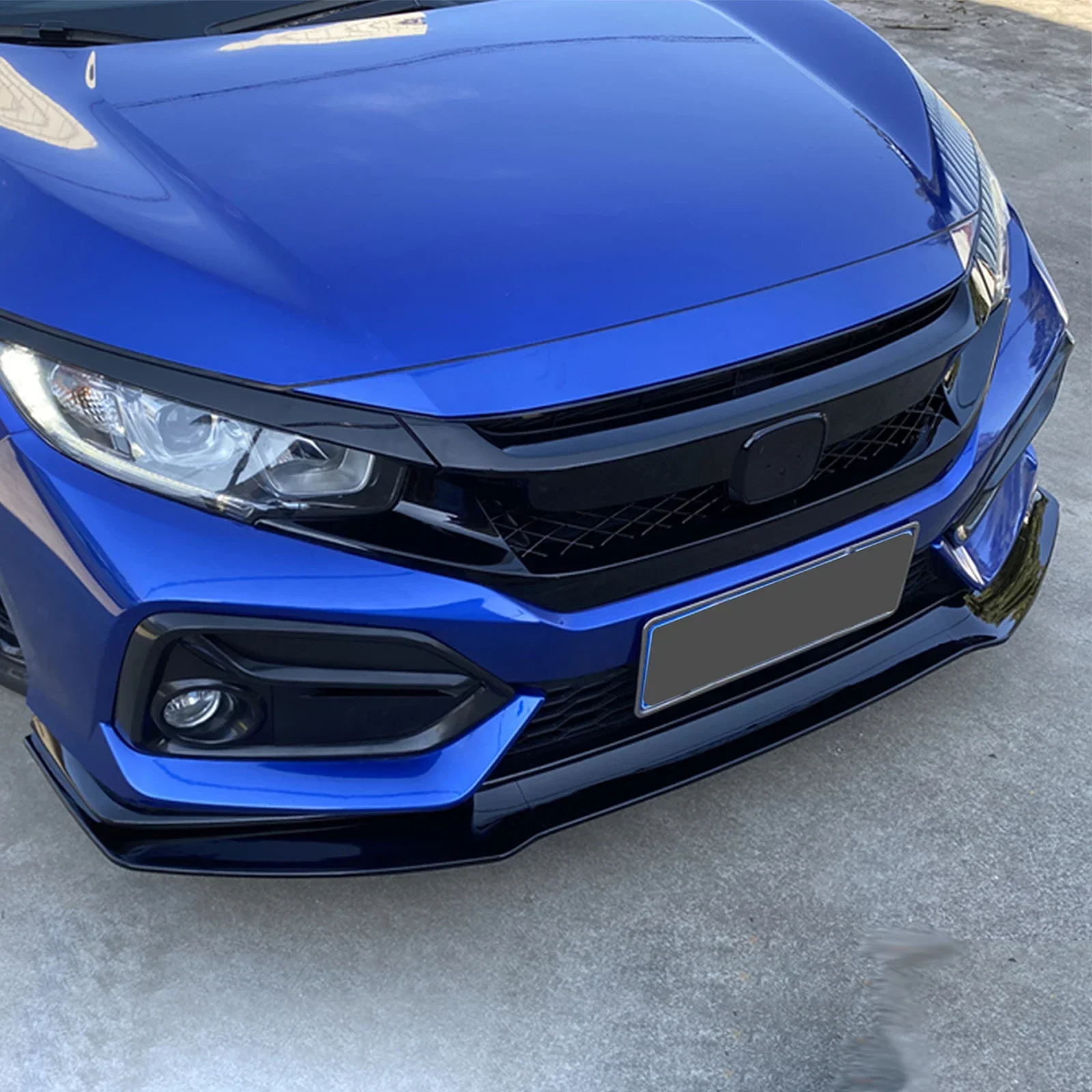 Для Honda Civic 10-го поколения FK7 Hatchback SI 2-х и 4-дверный 2016-2021 гг. Комплект из 3-х частей: сплиттер переднего бампера, диффузор и накладка на передний бампер в стиле GR. (art.: 3920d8ebaa8da) - 3920d8ebaa8da