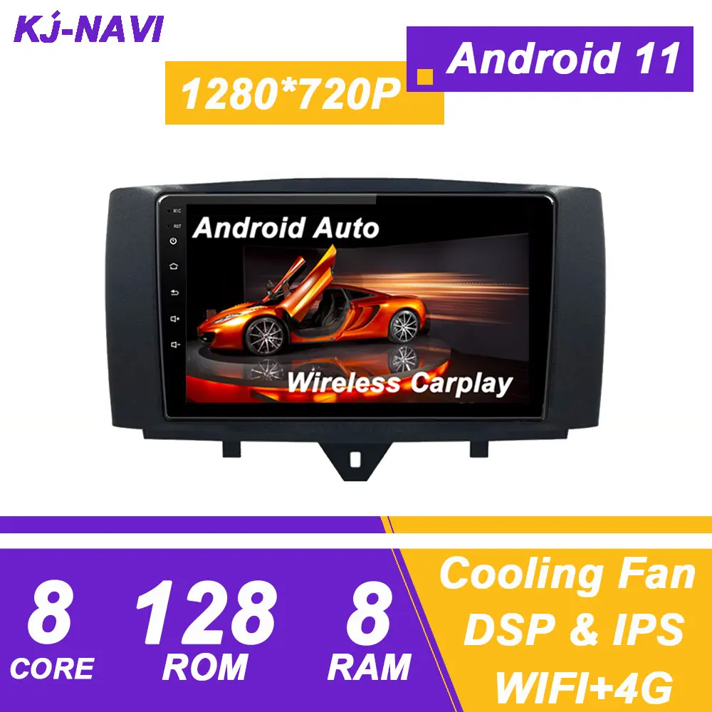 

9" Carplay For Mercedes Benz Smart Fortwo 2011-2015 Android 11 Auto Car Radio Multimedia Video Player Navigation GPS WIFI 4G LTE