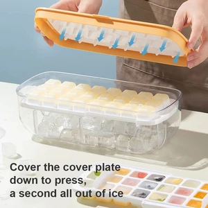 2022 silicone ice mold and storage box 2 in 1 ice cube tray making mould box maker bar kitchen accessories utensils home gadgets free global shipping