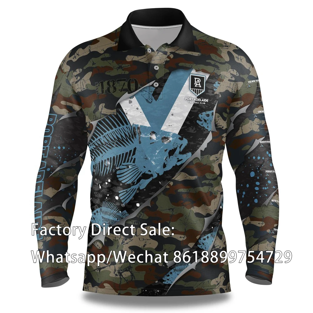 

Fishing Polo Shirts Tops Gear Apparel Summer Long Sleeve T-shirt Quick Fish Wear UPF 50+ Jersey Beach Breathable Angling Shirts