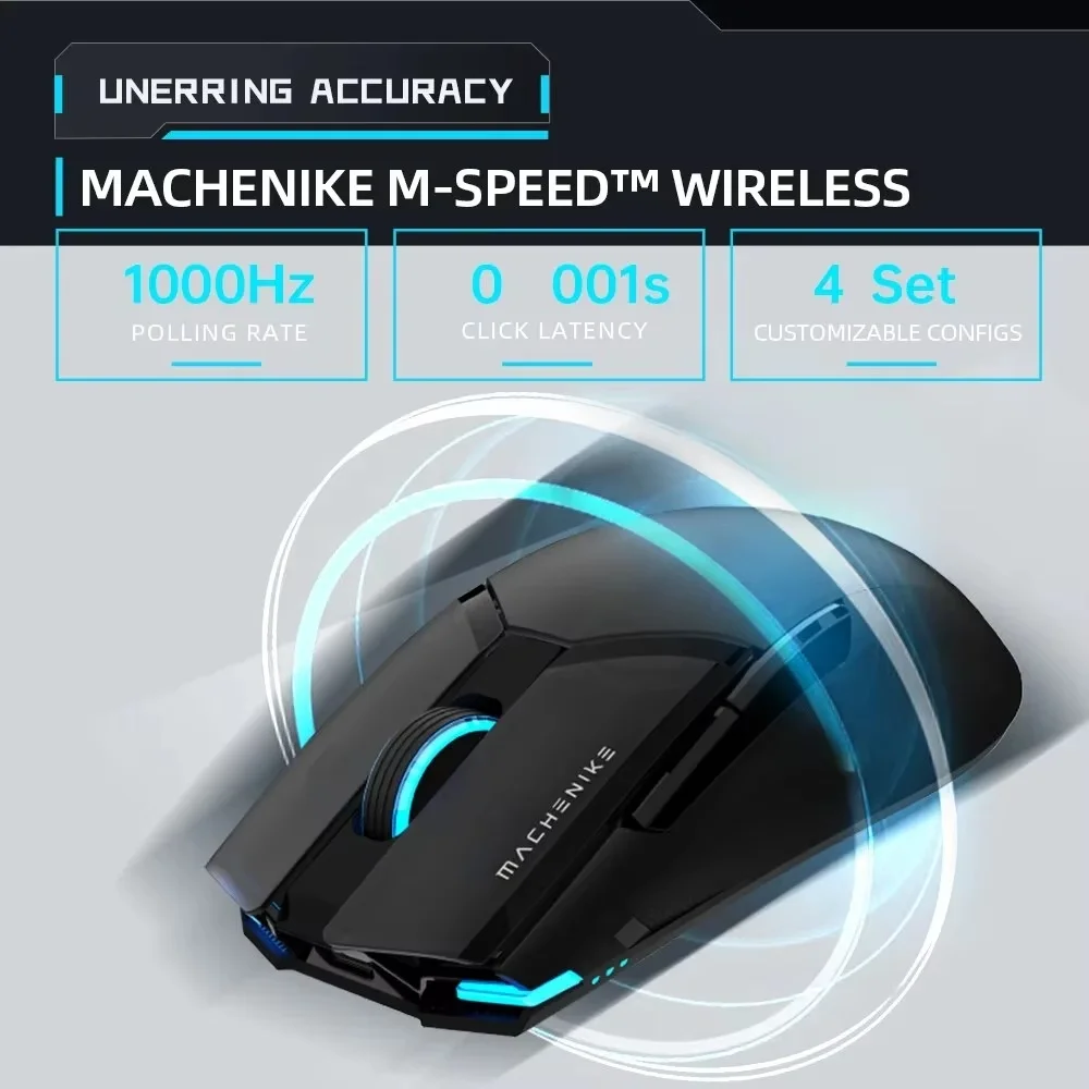 Игровая мышь Machenike M7 Pro двойной режим 2 4 ГГц беспроводная PAW3395 26000 точек на дюйм 650 IPS