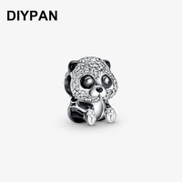 fit original pan charms bracelets sparkling cute panda charm beads for jewelry making berloque
