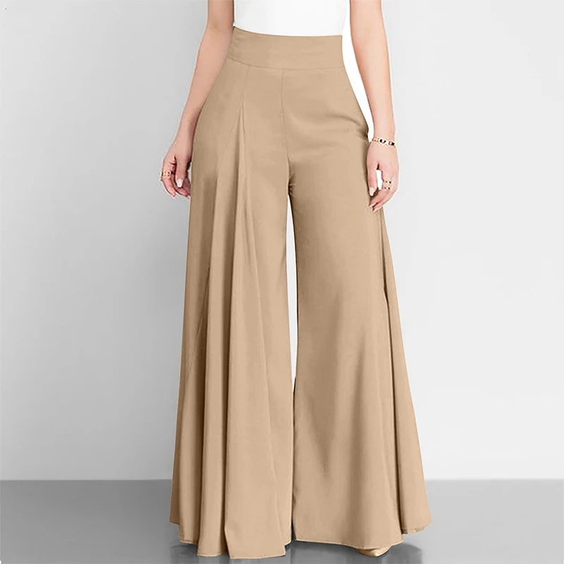 

Casual High Waist Loose Wide Leg Pants for Women Summer Office Ladies Work Bottoms Floor-Length Suits Pants Female Long Trousers
