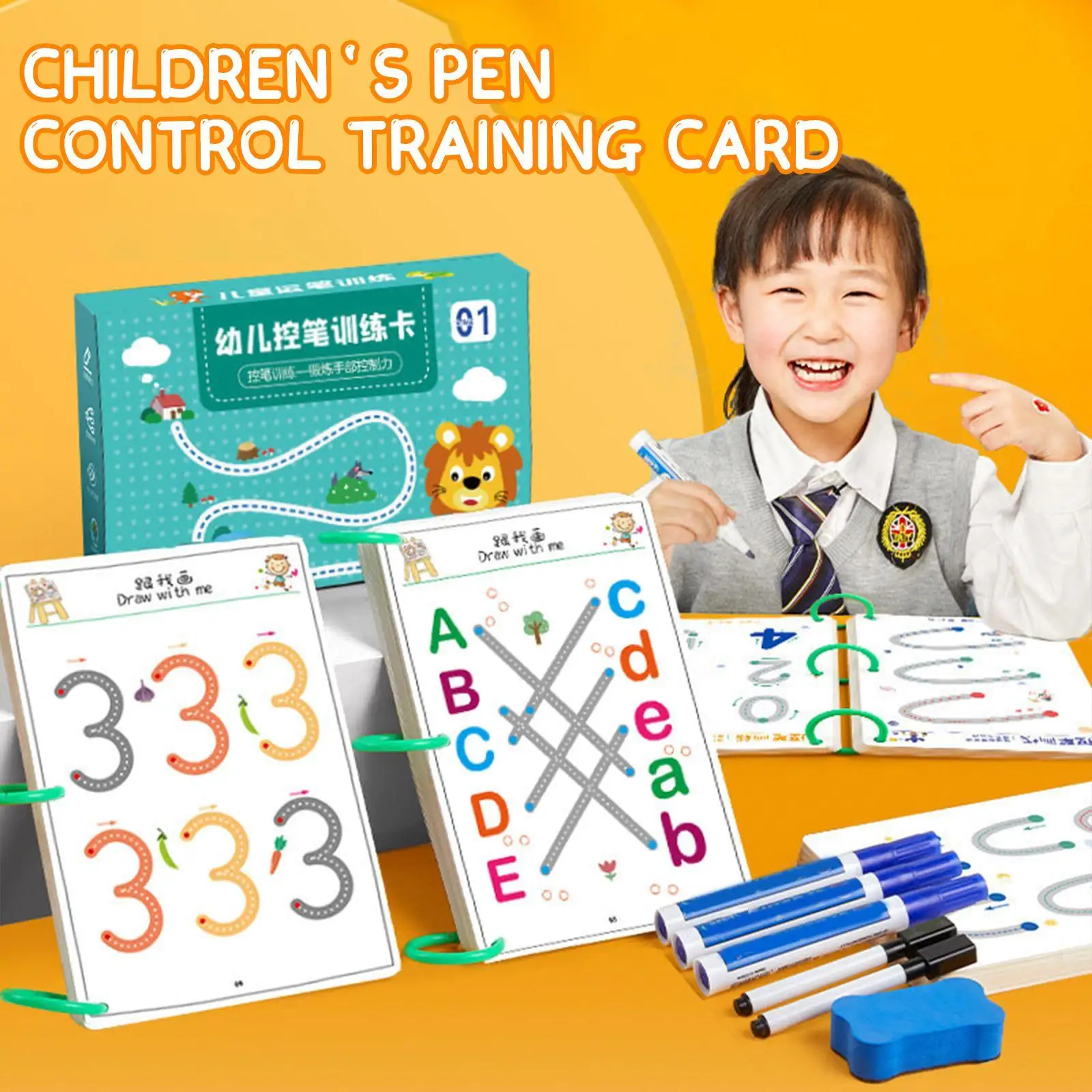

Многоразовая тетрадь для каллиграфии для малышей, обучение алфавиту, рисование, арифметика, математика для детей, детские игрушки, образова...