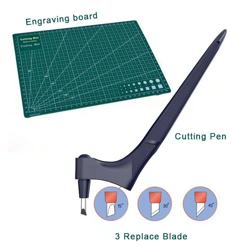 

3 Carving Knife Blades Cutting Pen Craft Cutting Tools 360 Rotating Blade Paper-Cutter DIY Art Wear-Resisting Art Cutting Tools