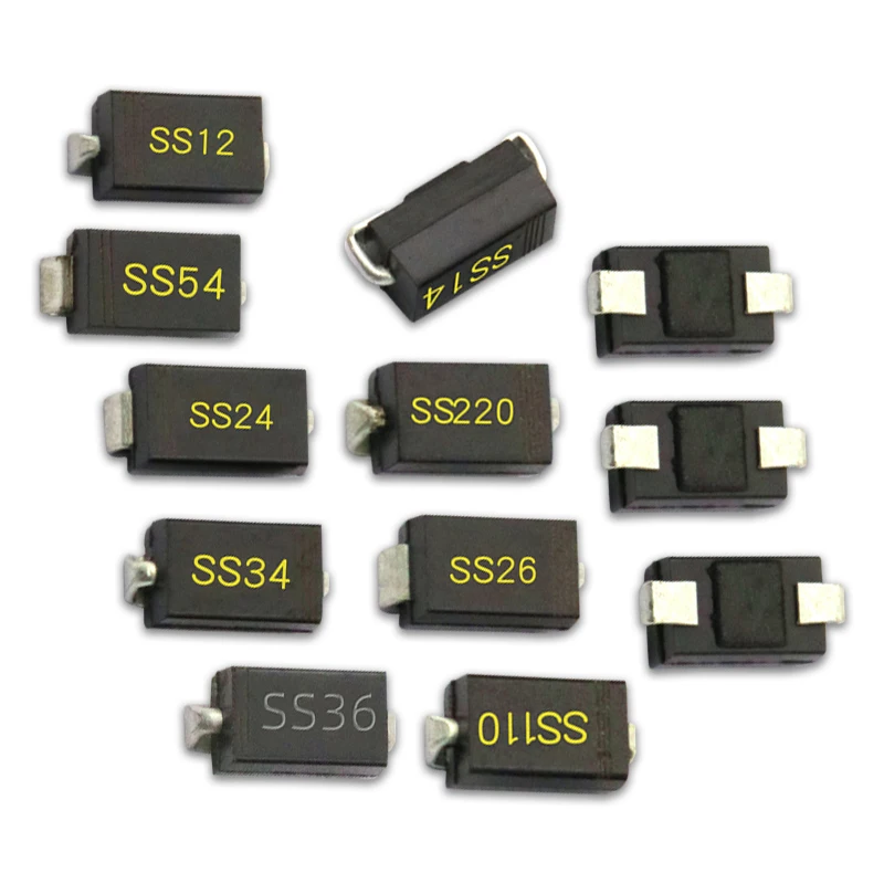 20PCS SMD Schottky Diode SS12 SMA SS14 1N5819 SS24 SB240 SS26 SR260 SS54 1N5824 SS34 1N5822 SR360 SS36 SS110 SB1100 SS2200 - купить по