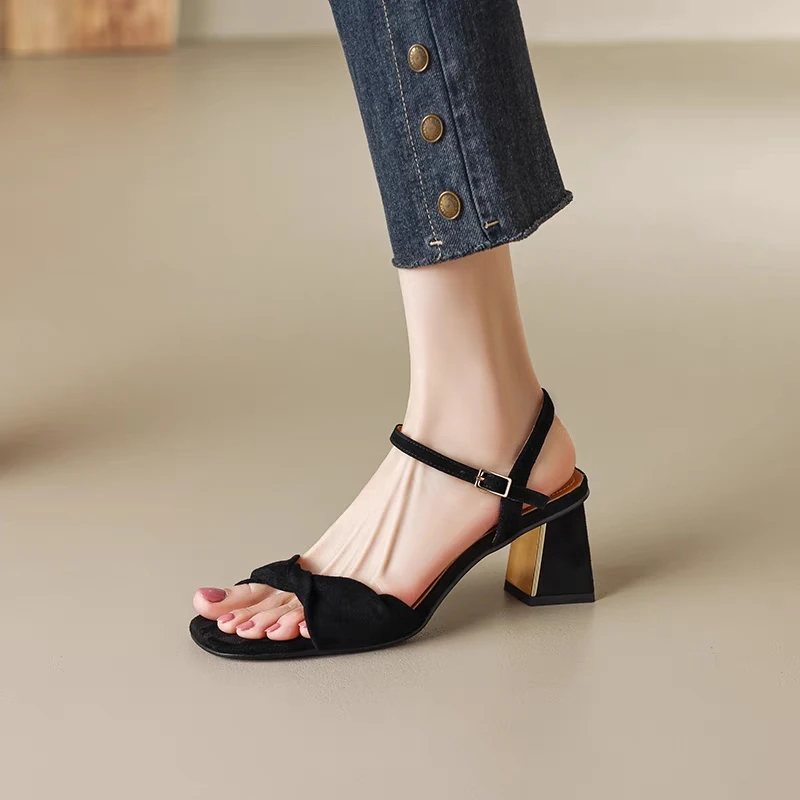 

Босоножки женские летние с открытым носком, универсальная модная обувь на платформе, милый квадратный каблук