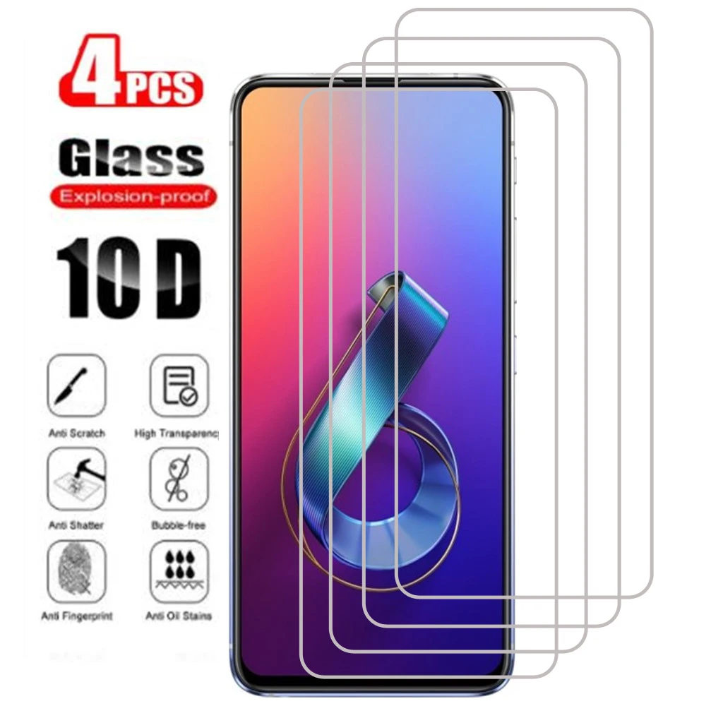 4pcs tempered glass on for asus zenfone 6 zs630kl screen protector zenfone 6 zs630kl protective glass film