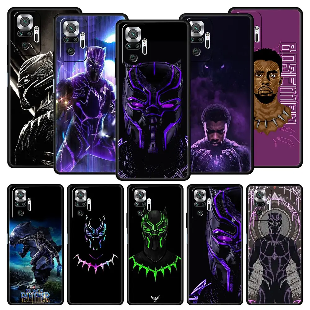 

Cover Case for Xiaomi Redmi Note 7 8 8T 9 9S 10 11 11S 11T K40 K40S K50 Pro Plus 4G 5G Capa Style Marvel Comics Black Panther