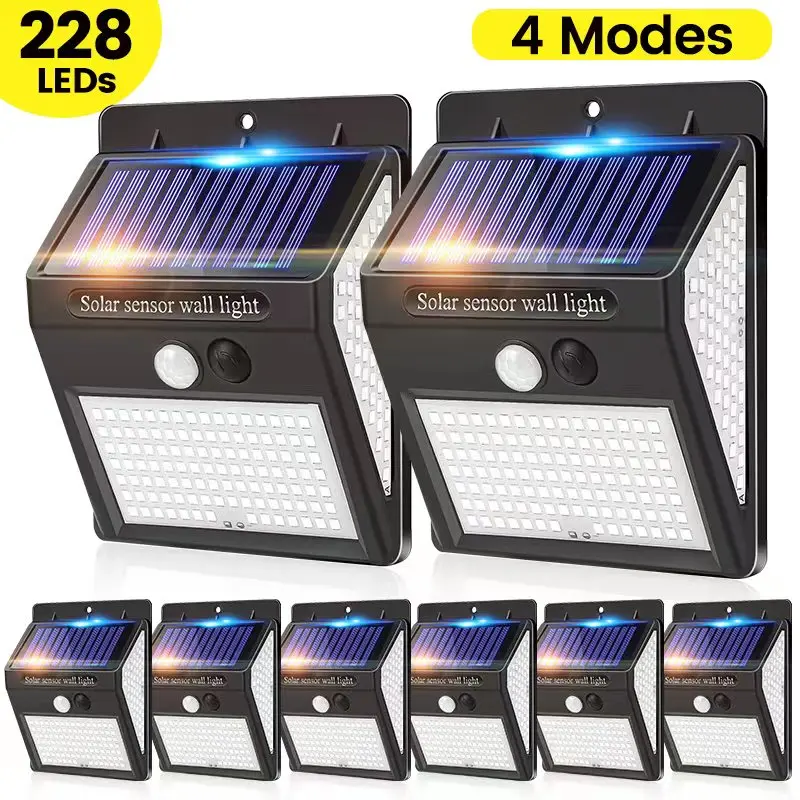 

Goodland 228 LED Solar Light Outdoor Solar Lights With Motion Sensor Solar Lamp Powerful Sunlight Spotlights For Garden Decor