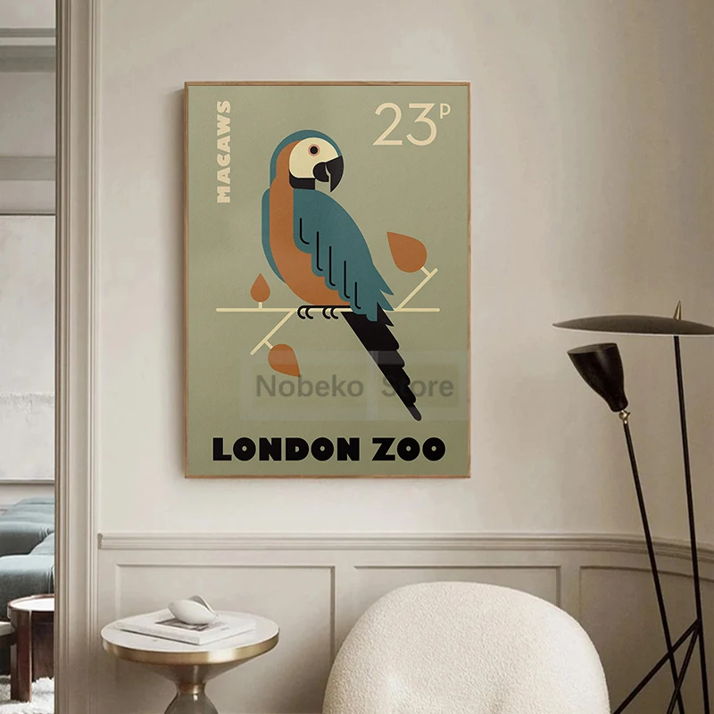 Коллекционный постер с изображением Лондонского зоопарка экзотические животные