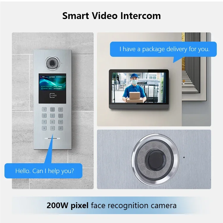 Фото Водонепроницаемая Wi-Fi видеодомофонная система 1080P с 2-проводным подключением и четким качеством изображения для вилл или апартаментов №3